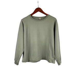 Sage Green Minimalist Crewneck Sweatshirt Soft Cotton Casual Everyday Wear